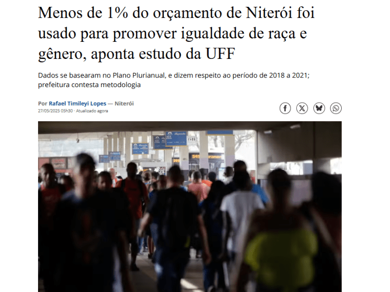 Pesquisa desenvolvida pelo Centro UFF de Desigualdades Globais é repercurtida no Jornal O&nbsp;Globo
